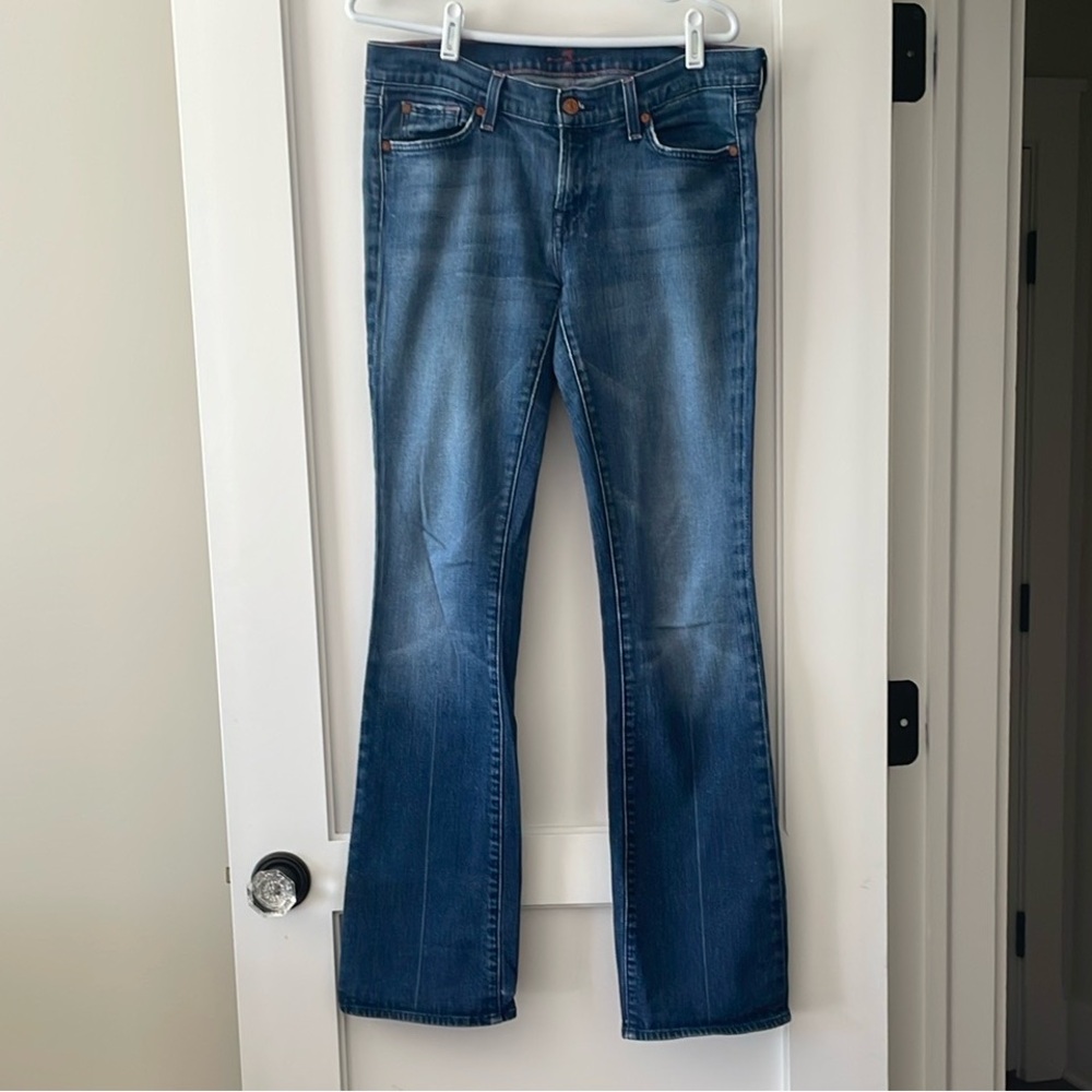 7 For All Mankind Blue Flare & Wide Leg Jeans